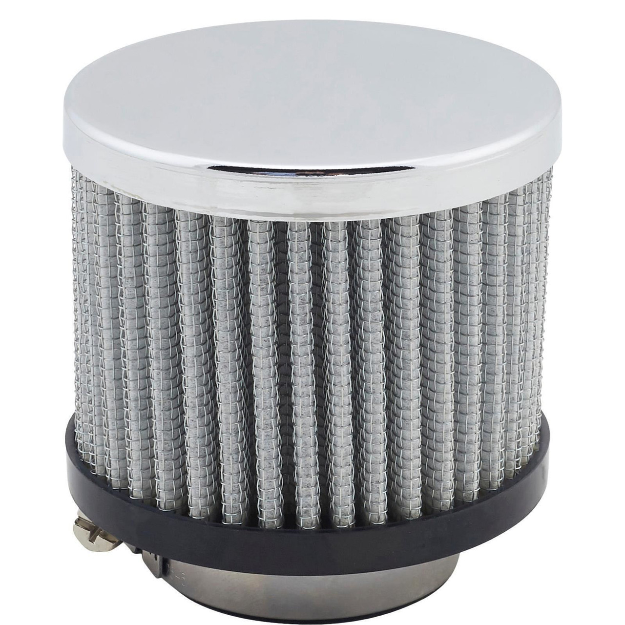1-3/8-Inch Valve Cover Breather Filter - Chrome Finish for SBC IMCA Racing