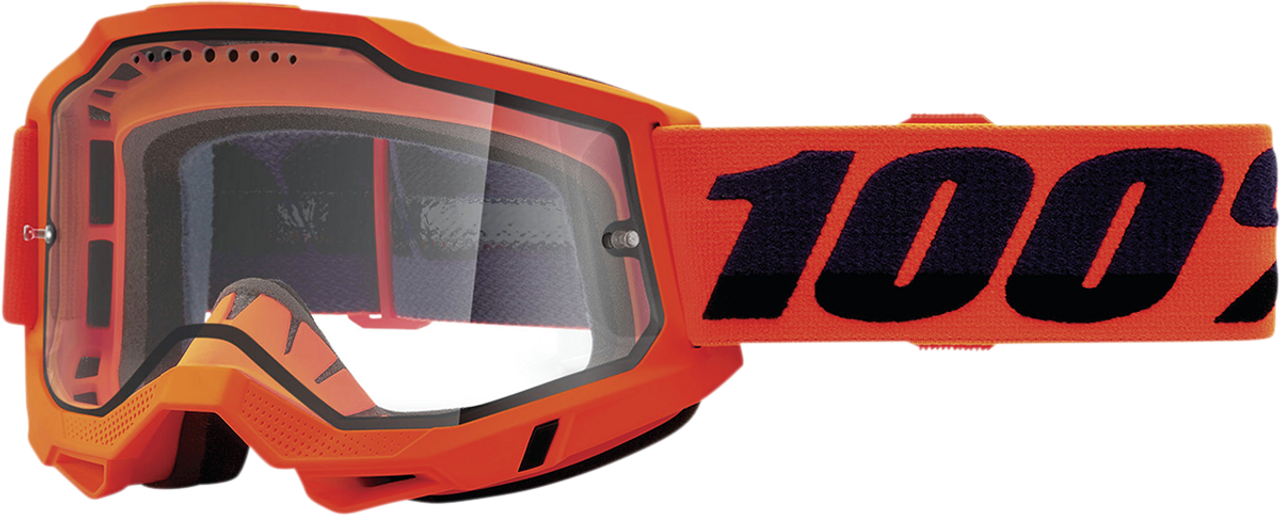 100% Accuri 2 Enduro MTB Goggles - Neon Orange - Clear 50016-00004