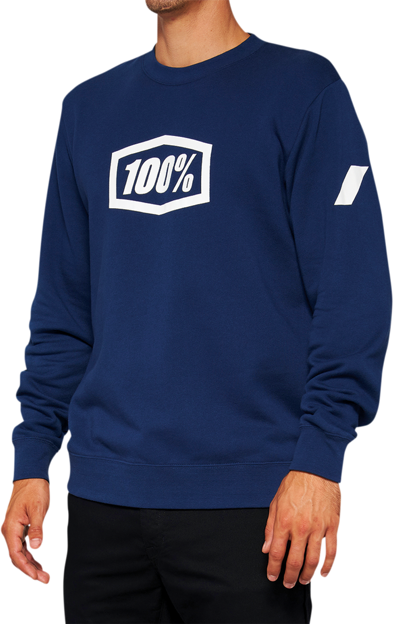 100% Icon Long-Sleeve Fleece Sweatshirt - Navy - Small 20026-00015