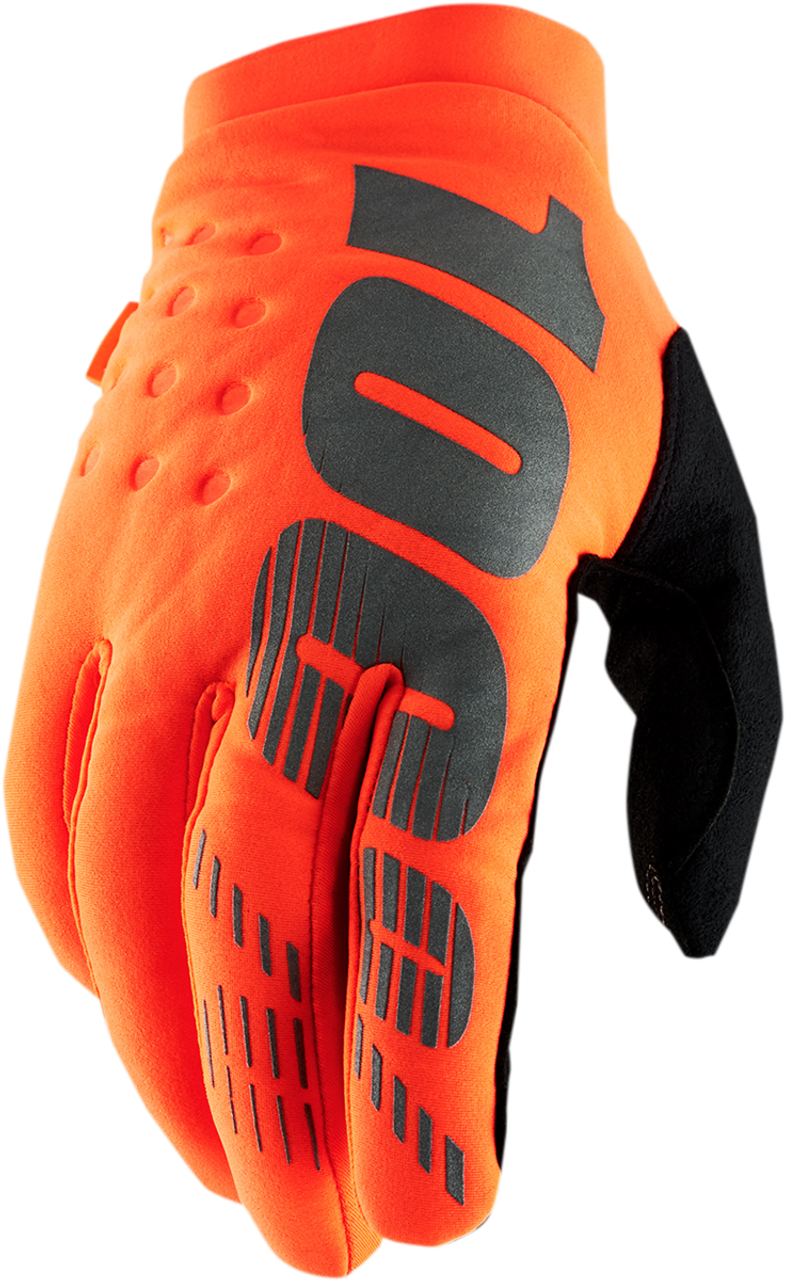 100% Brisker Gloves - Fluo Orange/Black - XL 10003-00013
