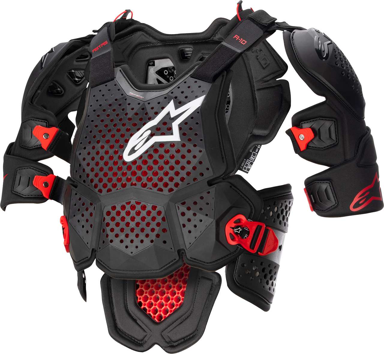 ALPINESTARS A-10 v2 Full Roost Guard - Black/Red - XS/S 6700523-1431-XS