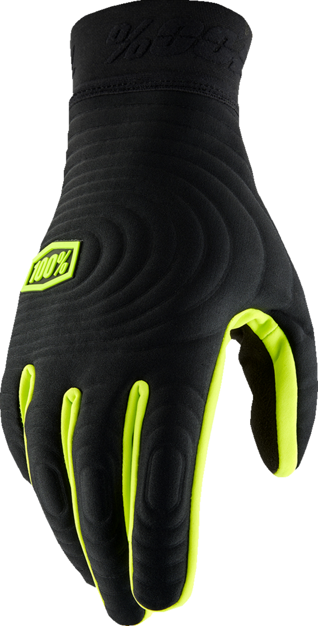 100% Brisker Xtreme Gloves - Black/Fluo Yellow - Medium 10030-00002