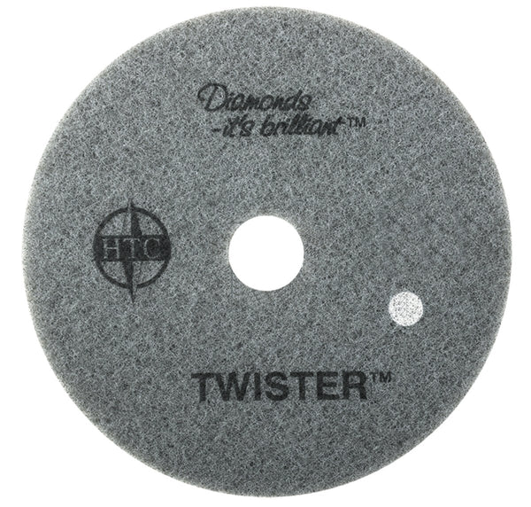 Americo Manufacturing 435314 Twister White 800 Grit Floor Pad for Step 1 Deep Cleaning (2 Pack), 14"