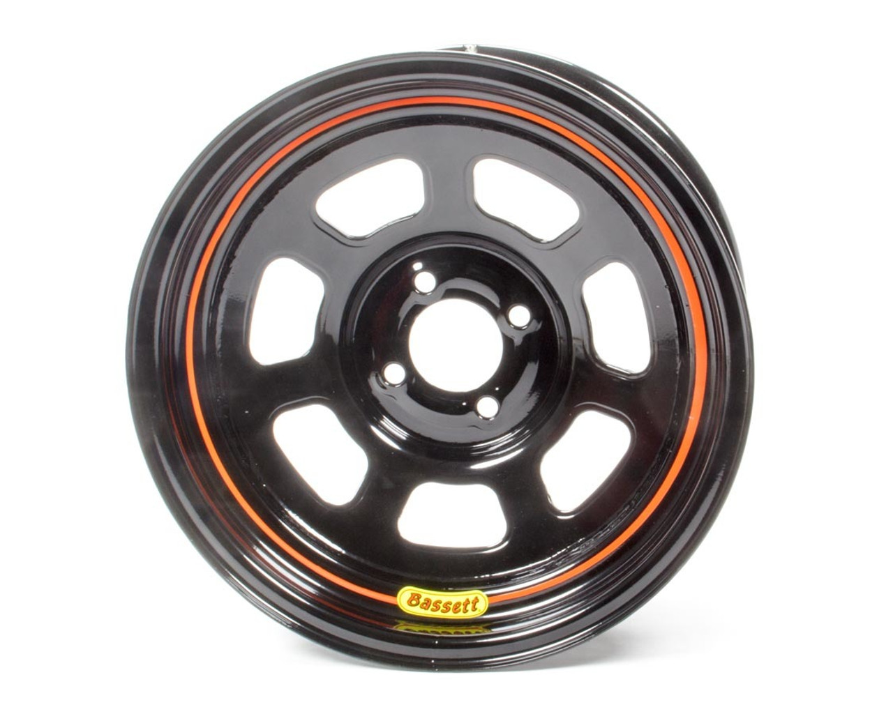 Bassett 15x7 4x100mm D- Hole 4in BS Black Wheel 57SH4