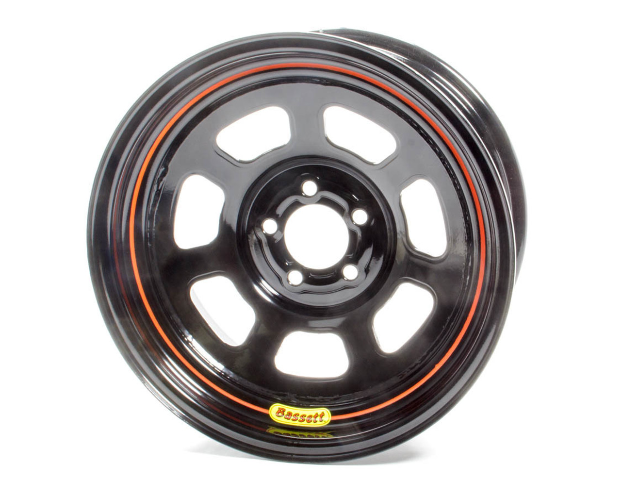 Bassett 15x7 5x100mm D-Hole 4in BS Black Wheel 57SN4