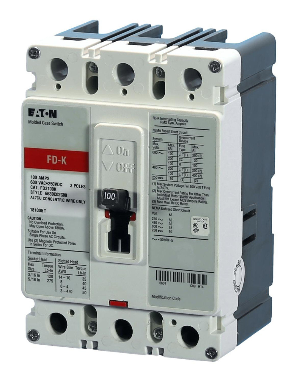 FD3100K Molded Case Switch by Eaton 100A