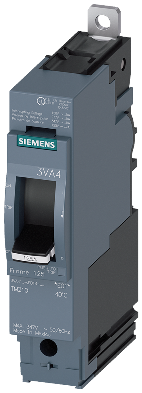 3VA4120-4ED14-0AA0 Siemens Molded Case Circuit Breaker With Thermal - Magnetic Trip Unit, 20A 1-Pole