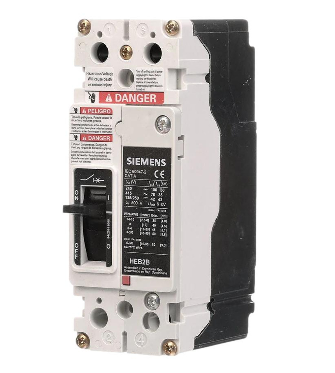HEB2B050B Siemens Bolt-On with lugs Circuit Breaker